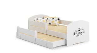 Детская кровать Pepe II Barrier Princess Black 160x80см + Матрас цена и информация | Детские кровати | pigu.lt