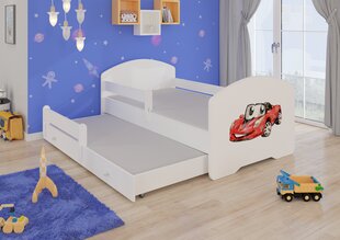 Детская кровать Pepe II Barrier Red Car 160x80см + Матрас цена и информация | Детские кровати | pigu.lt