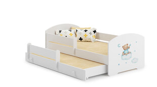 Vaikiška lova Pepe II Barrier Teddy Bear and Cloud 160x80cm kaina ir informacija | Vaikiškos lovos | pigu.lt
