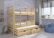 Vaikiška lova Hippo 190x87x175cm, balta/pilka kaina ir informacija | Vaikiškos lovos | pigu.lt