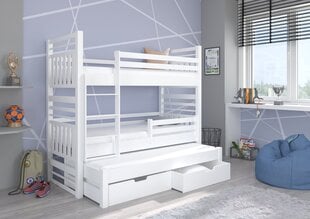 Детская кровать Hippo 190x87x175см, белая цена и информация | Детские кровати | pigu.lt
