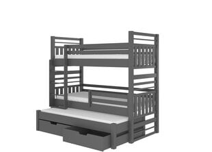 Vaikiška lova Hippo 208x97x175cm, tamsiai pilka kaina ir informacija | Vaikiškos lovos | pigu.lt