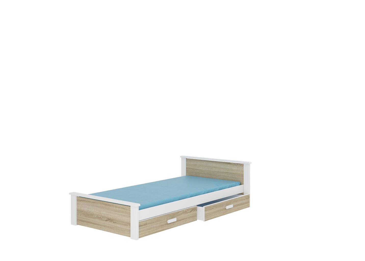 Vaikiška lova Aldex, 190x90 cm, ruda/balta kaina ir informacija | Vaikiškos lovos | pigu.lt