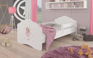 Кровать ADRK Furniture Casimo Barrier Girl with Wings, 160x80 см, белая цена и информация | Детские кровати | pigu.lt