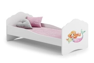 Lova ADRK Furniture Casimo Barrier Mermaid with a Star, 160x80 cm, balta kaina ir informacija | Vaikiškos lovos | pigu.lt