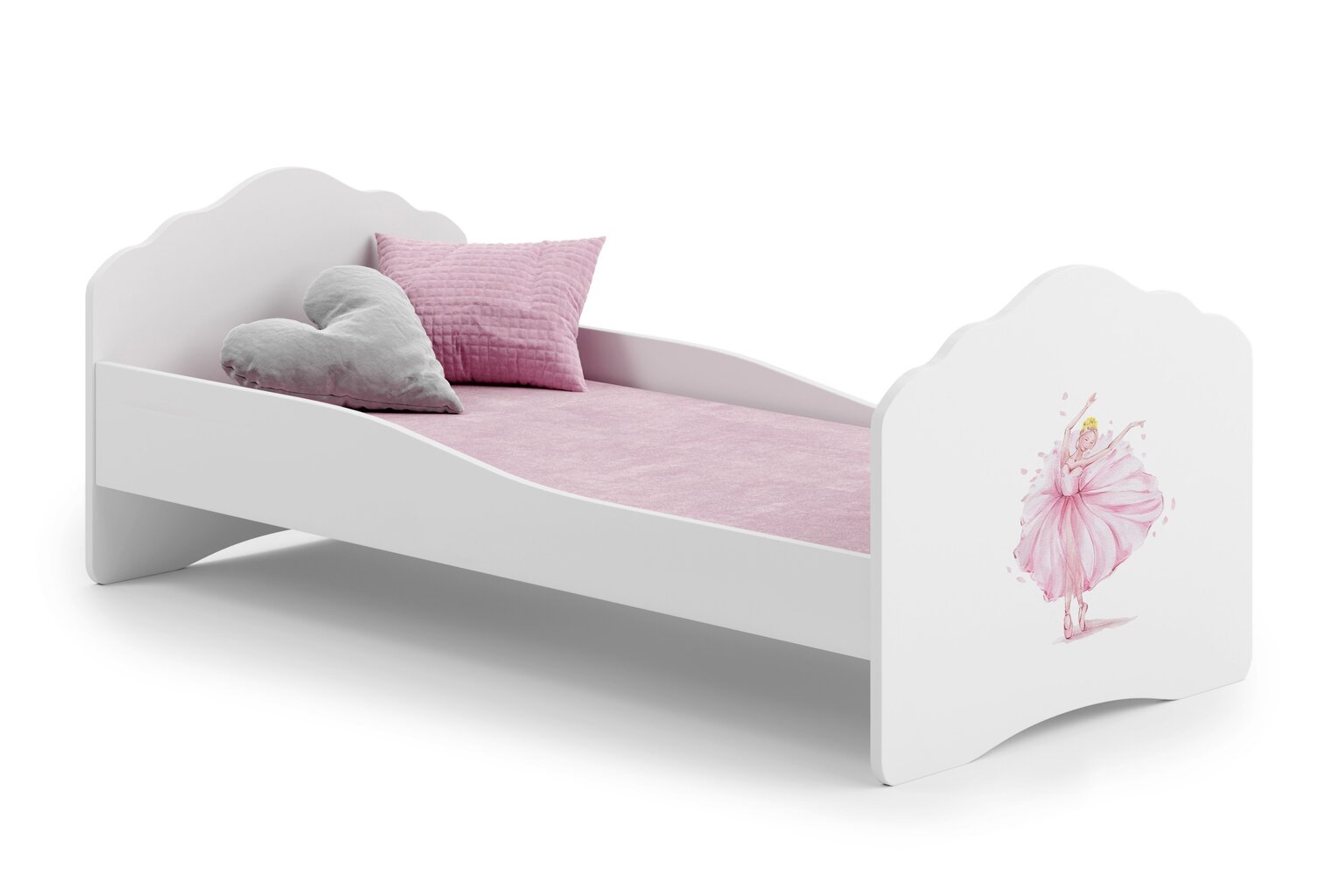 Lova ADRK Furniture Casimo Barrier Ballerina, balta kaina ir informacija | Vaikiškos lovos | pigu.lt