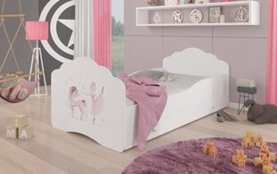 Lova ADRK Furniture Casimo Ballerina with Unicorn, balta kaina ir informacija | Vaikiškos lovos | pigu.lt