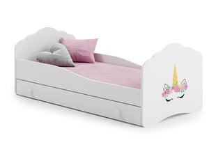 Кровать ADRK Furniture Casimo Unicorn, белый цвет цена и информация | Детские кровати | pigu.lt