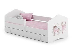 Детская кровать Casimo Barrier Ballerina with Unicorn 160x80см + матрас + ящик цена и информация | Детские кровати | pigu.lt