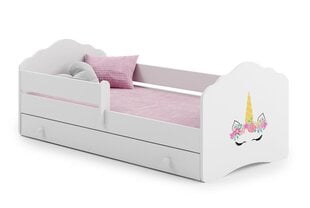 Детская кровать Casimo Barrier Unicorn 160x80cm+матрас+ящик цена и информация | Детские кровати | pigu.lt