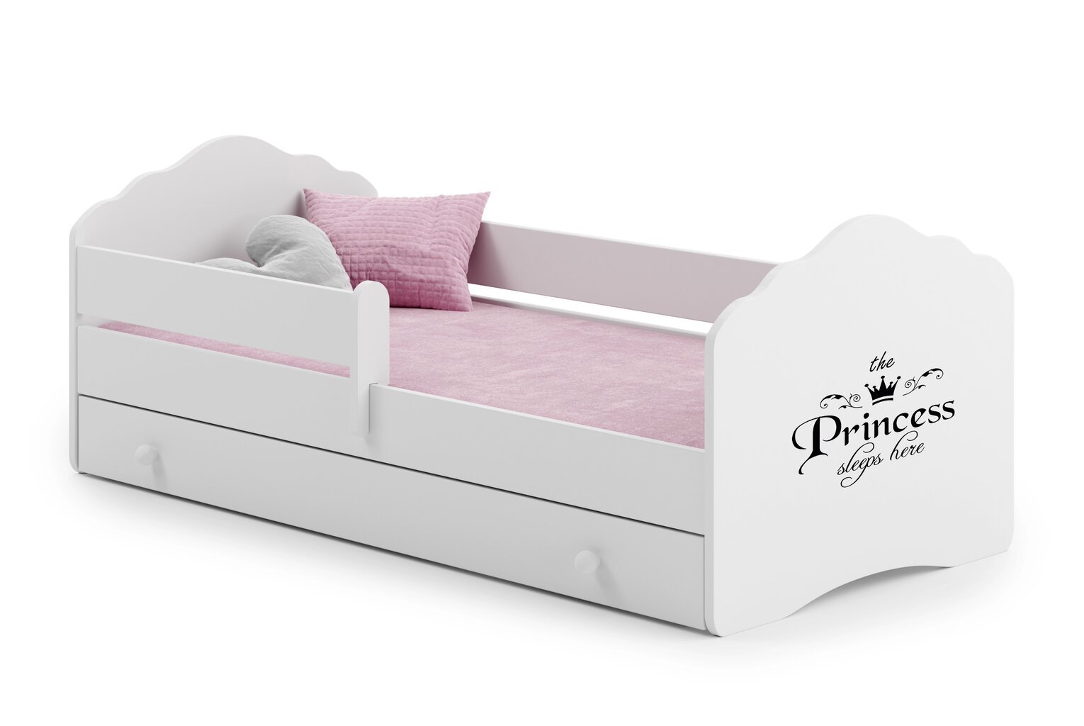 Vaikiška lova Casimo Barrier Princess Black 160x80cm цена и информация | Vaikiškos lovos | pigu.lt