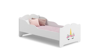 Lova ADRK Furniture Ximena Unicorn, 160x80 cm, balta kaina ir informacija | Vaikiškos lovos | pigu.lt