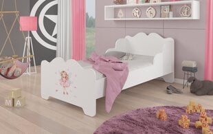 Lova ADRK Furniture Ximena Girl with Wings, 140x70 cm, balta цена и информация | Детские кровати | pigu.lt