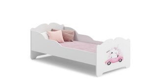 Lova ADRK Furniture Ximena Cat in a Car, 140x70 cm, balta kaina ir informacija | Vaikiškos lovos | pigu.lt