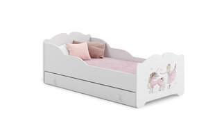 Детская кровать Ximena Ballerina with Unicorn 140x70см + Матрас + Ящик цена и информация | Детские кровати | pigu.lt