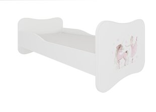 Lova ADRK Furniture Gonzalo Ballerina with Unicorn, 160x80 cm, balta kaina ir informacija | Vaikiškos lovos | pigu.lt