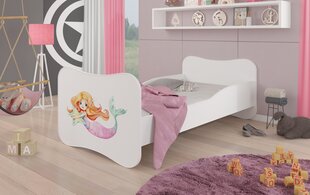 Кровать ADRK Furniture Gonzalo Mermaid with a Star, 160х80 см, белая цена и информация | Детские кровати | pigu.lt