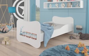 Lova ADRK Furniture Gonzalo Railway, 160x80 cm, balta kaina ir informacija | Vaikiškos lovos | pigu.lt