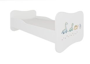 Lova ADRK Furniture Gonzalo Dinosaurs, 160x80 cm, balta kaina ir informacija | Vaikiškos lovos | pigu.lt