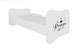 Lova ADRK Furniture Gonzalo Princess Black, 140x70 cm, balta kaina ir informacija | Vaikiškos lovos | pigu.lt