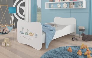 Кровать ADRK Furniture Gonzalo Dinosaurs, 140x70 см, белого цвета цена и информация | Детские кровати | pigu.lt