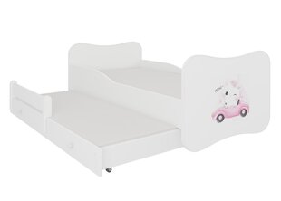 Кровать ADRK Furniture Gonzalo Cat in a Car, 140x70 см, белого цвета цена и информация | Детские кровати | pigu.lt