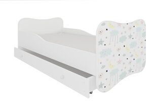 Lova ADRK Furniture Gonzalo Galaxy, 140x70 cm, balta kaina ir informacija | Vaikiškos lovos | pigu.lt