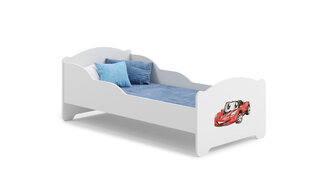Lova ADRK Furniture Amadis Red Car, 160x80 cm, balta kaina ir informacija | Vaikiškos lovos | pigu.lt