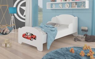 Lova ADRK Furniture Amadis Red Car, 160x80 cm, balta kaina ir informacija | Vaikiškos lovos | pigu.lt