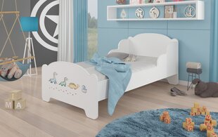 Lova ADRK Furniture Amadis Dinosaurs, 160x80 cm, balta kaina ir informacija | Vaikiškos lovos | pigu.lt