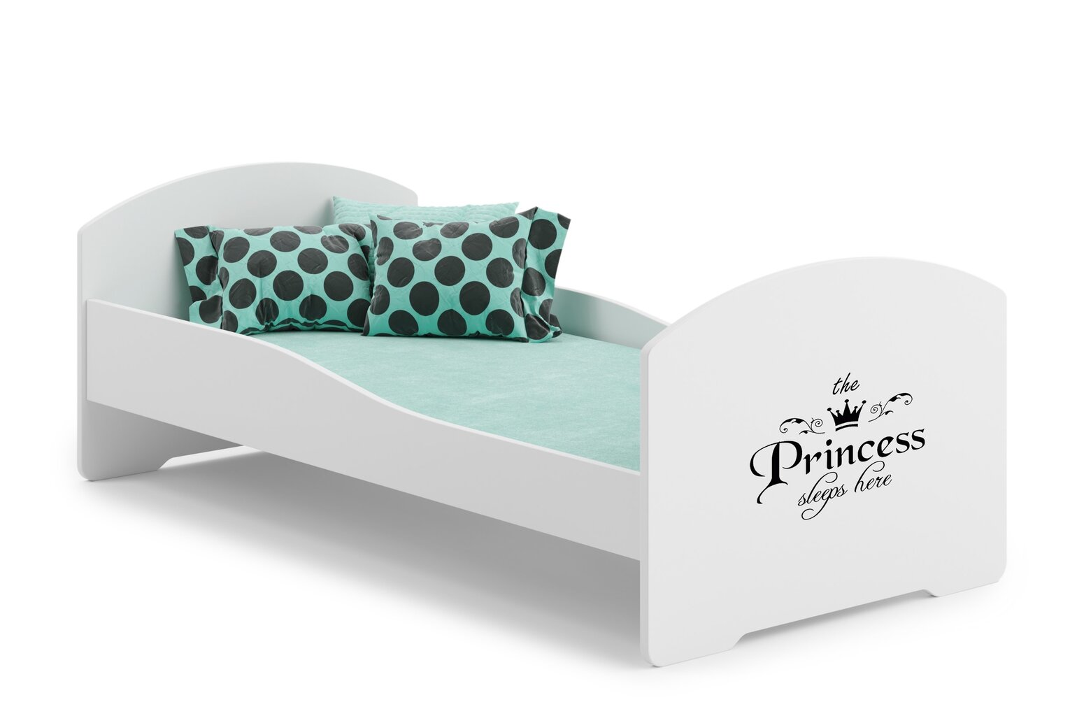 Lova ADRK Furniture Pepe Princess Black, 160x80 cm, balta kaina ir informacija | Vaikiškos lovos | pigu.lt