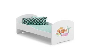 Lova ADRK Furniture Pepe Mermaid with a Star, 160x80 cm, balta kaina ir informacija | Vaikiškos lovos | pigu.lt