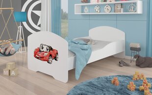 Lova ADRK Furniture Pepe Red Car, 160x80 cm, balta kaina ir informacija | Vaikiškos lovos | pigu.lt
