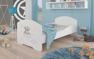 Lova ADRK Furniture Pepe Teddy Bear and Cloud, 160x80 cm, balta kaina ir informacija | Vaikiškos lovos | pigu.lt