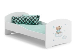 Кровать ADRK Furniture Pepe Teddy Bear and Cloud, 160x80 см, белая цена и информация | Детские кровати | pigu.lt