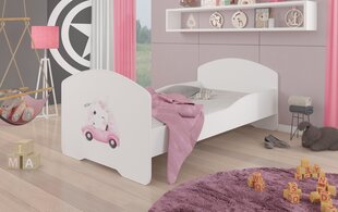 Кровать ADRK Furniture Pepe Cat in a Car, 140x70 см, белая цена и информация | Детские кровати | pigu.lt