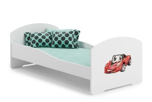 Lova ADRK Furniture Pepe Red Car, 140x70 cm, balta цена и информация | Детские кровати | pigu.lt