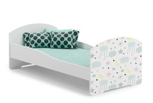 Lova ADRK Furniture Pepe Galaxy, 140x70 cm, balta kaina ir informacija | Vaikiškos lovos | pigu.lt