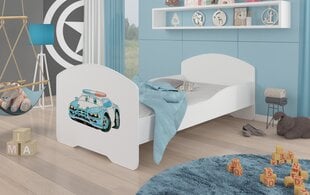 Lova ADRK Furniture Pepe Police Car, 140x70 cm, balta цена и информация | Детские кровати | pigu.lt