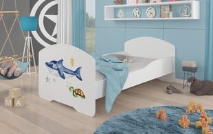 Lova ADRK Furniture Pepe Sea Animals, 140x70 cm, balta цена и информация | Детские кровати | pigu.lt