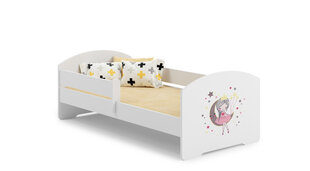 Кровать ADRK Furniture Pepe Barrier Sleeping Princess, 160х80 см, белая цена и информация | Детские кровати | pigu.lt