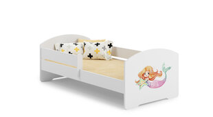 Кровать ADRK Furniture Pepe Barrier Mermaid with a Star, 160x80 см, белый цвет цена и информация | Детские кровати | pigu.lt