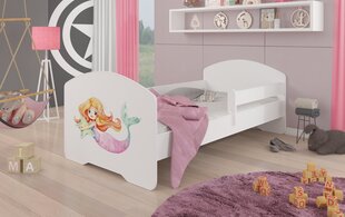 Кровать ADRK Furniture Pepe Barrier Mermaid with a Star, 160x80 см, белый цвет цена и информация | Детские кровати | pigu.lt