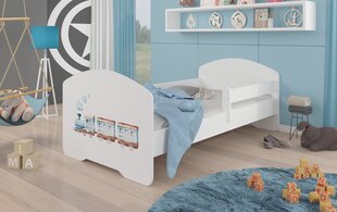 Lova ADRK Furniture Pepe Barrier Railway, 160x80 cm, balta kaina ir informacija | Vaikiškos lovos | pigu.lt