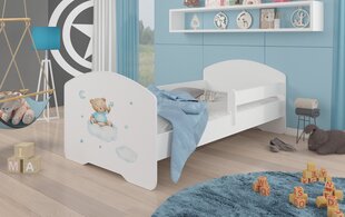Lova ADRK Furniture Pepe Barrier Teddy Bear and Cloud, 160x80 cm, balta kaina ir informacija | Vaikiškos lovos | pigu.lt