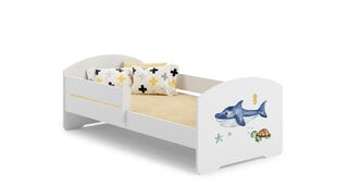 Кровать ADRK Furniture Pepe Barrier Sea Animals, 160x80 см, белая цена и информация | Детские кровати | pigu.lt