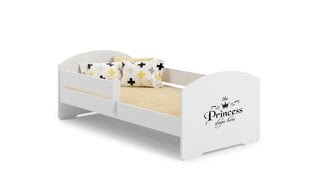 Кровать ADRK Furniture Pepe Barrier Princess Black, 140х70 см, белая цена и информация | Детские кровати | pigu.lt