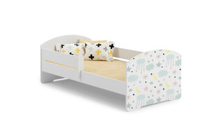 Lova ADRK Furniture Pepe Barrier Galaxy, 140x70 cm, balta kaina ir informacija | Vaikiškos lovos | pigu.lt