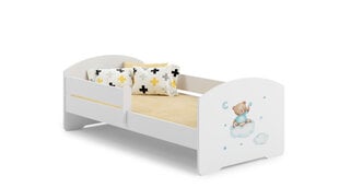 Кровать ADRK Furniture Pepe Barrier Teddy Bear and Cloud, 140х70 см, белая цена и информация | Детские кровати | pigu.lt