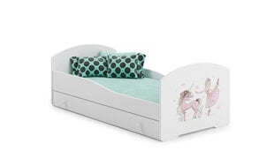 Кровать DRK Furniture Pepe Ballerina with Unicorn, 140x70 см, белого цвета цена и информация | Детские кровати | pigu.lt